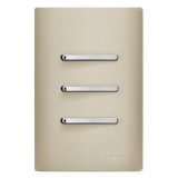 Conjunto Interruptor Triplo Simples 4x2  - Novara Especiais Champanhe